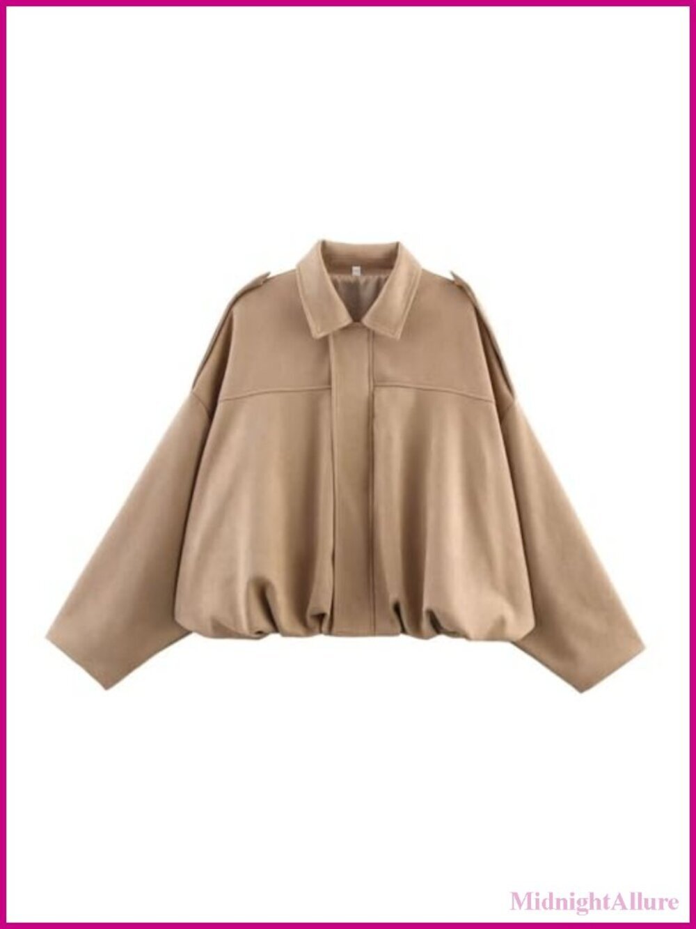 Faux Suede Bomber Jacket Oversized Long Sleeve Streetwear
